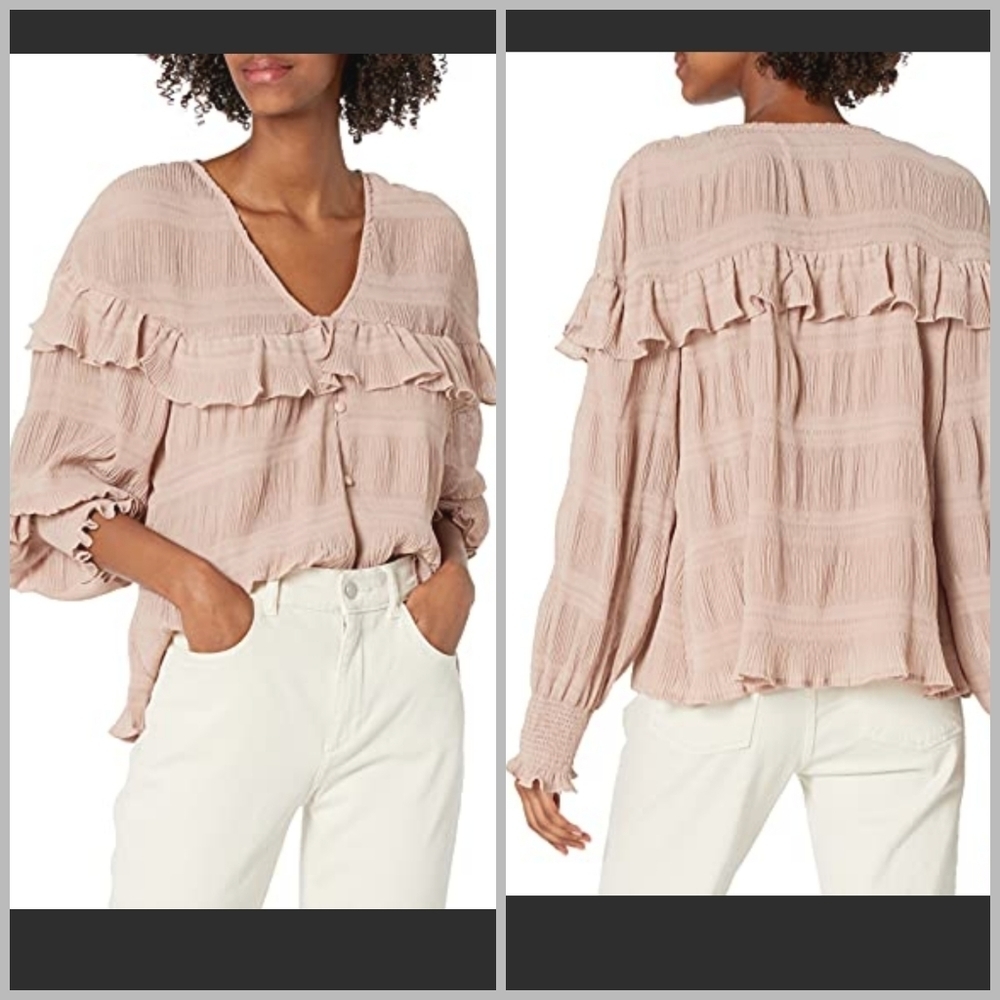 KENDALL + Kylie pink ruffle blouse S